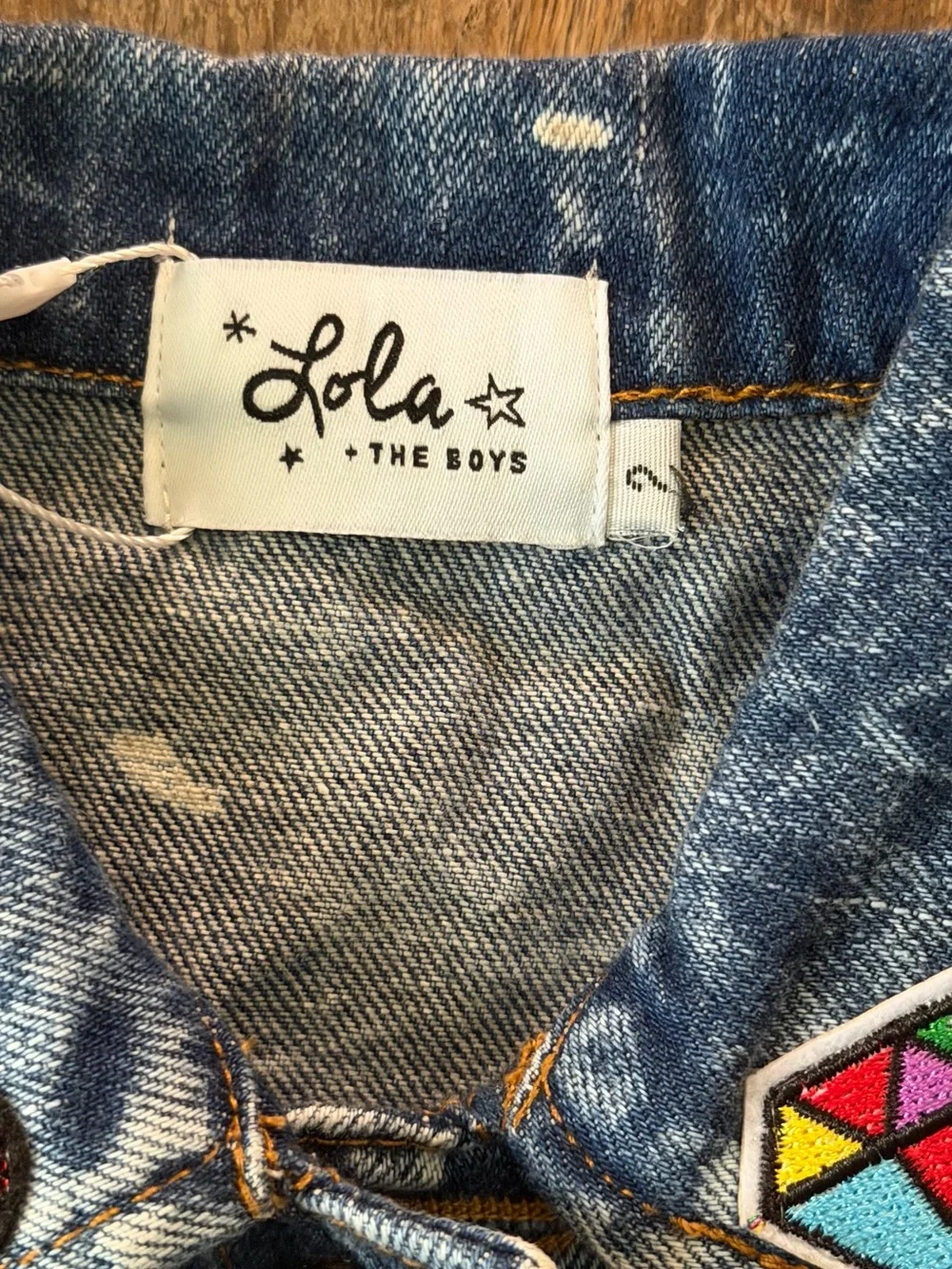 Lola + The Boys All About The Patch Crop Denim Jacket 2T NWT